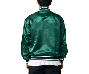 Chaqueta Universitaria de Satén, Chaqueta Cálida de Poliéster para Ambos Géneros, Green Bay Packers Starter Verde, Satén de Campo Medio, Cierre Completo - Product Image 6