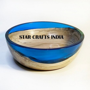 ชาม100% ทำจากไม้และเรซินเป็นมิตรกับสิ่งแวดล้อมทำจากไม้ธรรมชาติทำด้วยมือสำหรับใช้ในบ้าน - Product Image 5