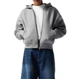 Sweat à capuche zippé en tissu 100% coton de qualité supérieure pour hommes avec deux poches avant Durable et durable confortable avec un design zippé - Product Image 6