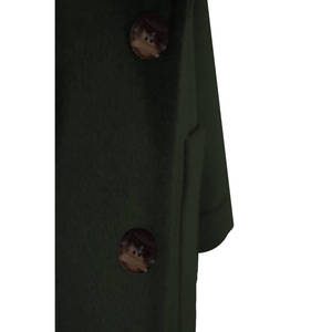 Manteau trench en cachemire kaki à col châle pour femme - Product Image 2