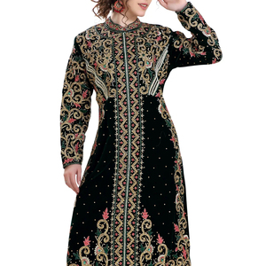 Caftán marroquí para mujer con cuello alto Diseño El mejor material Vestido informal de manga larga - Product Image 6