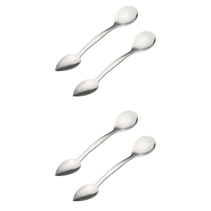 Couverts à dessert en acier inoxydable de la plus grande qualité Cuillère à agrumes demi-dentelée Meilleure vente - Product Image 3