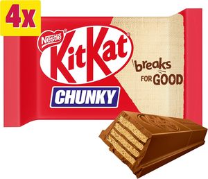 Wholesale Supply of KitKat Chunky Milk Chocolate Bar <b>Multipack</b> 4 x 40g Crispy Wafer <b>Sweet</b> Snack Confectionery Bulk Pack Treats - Product Image 1