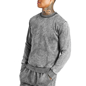 Conjunto de Sudadera con capucha y pantalones de chándal con lavado ácido de alta calidad, chándal Vintage, chándal personalizado, traje de pantalón acampanado para hombres - Product Image 2