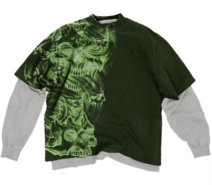 T-shirts pour hommes à manches longues à col rond à double couche imprimés sur mesure 100% coton peigné Style de rue à séchage rapide - Product Image 4