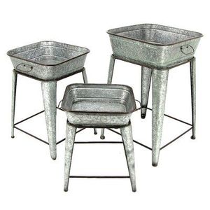 Pot de fleurs en zinc galvanisé avec seau en métal, vase rustique pour jardin, maison, cuisine, bureau et ferme - Product Image 4