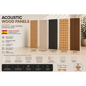 Paneles Acústicos de MDF Microperforados con Chapa para Paredes, Techos, Apartamentos, Villas, Estudios, Almacenes, Exteriores - Product Image 1