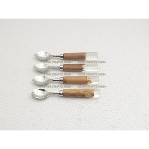 Fabricant de couverts en acier inoxydable en gros lourd simple 4 pièces vaisselle cuillère en argent et couteau à fromage pour restaurant - Product Image 2