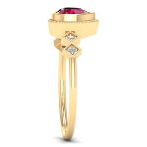 Anillo Fino Solitario de Plata de Ley 925 con Moissanita de REYES Manufacturer para Mujer, Gema de Rubí, Regalo de Compromiso, Boda, Joyería - Product Image 3