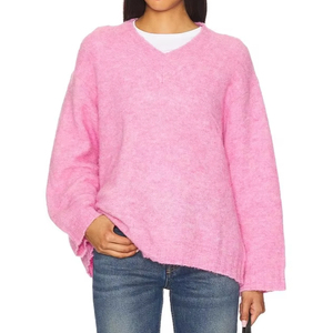 Suéter de Cachemira Casual para Mujer, Manga Larga, Cuello Alto, Holgado, Color Sólido, Nuevo - Product Image 1