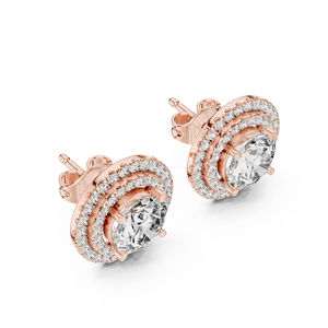 Pendientes de Oro Amarillo de 14K con Diamantes Redondos Cultivados en Laboratorio para Mujer |   Uso Diario, Minimalista, Lujo Certificado, Oficina, Elegante, Fino - Product Image 3