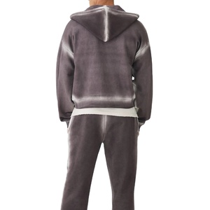 Sweat-shirts à capuche pour hommes avec fermeture éclair, design personnalisé, vêtements d'hiver, surdimensionnés, épaules tombantes, délavage acide, décoloration au soleil, pour hommes, hip-hop, sweat-shirts unis vierges - Product Image 6