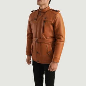Veste d'hiver pour hommes Top Design avec col montant manches longues 100% cuir de haute qualité personnalisable prix raisonnable - Product Image 1