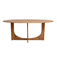 Table à manger pliante en bois massif de forme ovale, design tendance, facile à déplacer, pour hôtel, restaurant, café, salle à manger à domicile