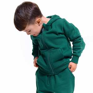 Alta calidad sólido Casual transpirable con capucha Zip-Up niños chándales invierno Jogger chándal poliéster algodón cintura elástica - Product Image 5