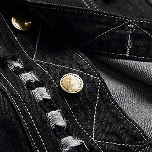 Suministro directo de fábrica Su propio logotipo Hombres Jeans Chaleco Transpirable Tallas grandes Color personalizado Hombres Jeans Chaleco - Product Image 5