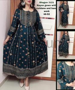 Designer New Long Kurti Prix le plus bas du marché Surat Gujarat Vêtement ethnique ApparelGarment - Product Image 4