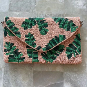 MS Handicraft Multicolor Glass Beaded <b>Bag</b> with Handle Handheld Casual Hand <b>Bag</b> Indian Handmade Customized Shape <b>Baguette</b> <b>Bag</b> - Product Image 1