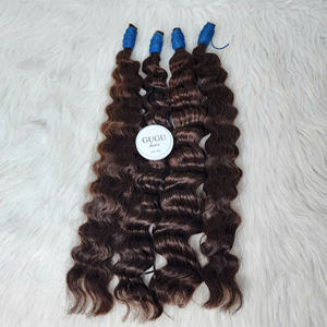 Extensions de cheveux vierges vietnamiens 100% de qualité supérieure, prix de gros, vague profonde, couleur brune, cheveux en vrac, 22 pouces, double trame - Product Image 4