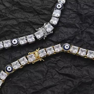 Chaînes de tennis bijoux 7mm 8mm hommes CZ cubique zircone Bracelet de tennis pour femmes - Product Image 6