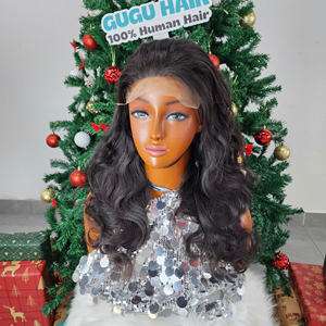 Peluca de Cabello Humano Virgen 100% con Ondas Naturales, sin Pegamento, con Parte en V, Larga, sin Dejar Espacios, con Clips para Mujer - Product Image 3