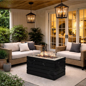 Fireplace for Sale <strong>Gas</strong> Large Black Painting Outdoor <strong>Fire</strong> Pit <strong>Heater</strong> for Hotel Decoration Commercial Use - Product Image 3