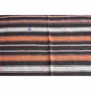 Tapis en laine Patchwork Orange noir traditionnel 9x12ft tapis de salon turc avec support en Latex pour décorations pour adolescents - Product Image 5