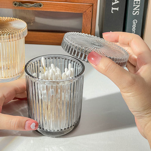 Vaso de Vidrio con Rayas Verticales - Elegante y Moderno, Porta Hisopos de Algodón, Taza de Té para Restaurante, Taza de Café para el Hogar, Vaso para Enjuague Bucal - Product Image 4