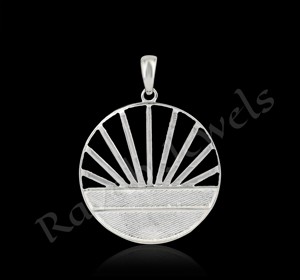 925 Bạc Đại Dương Mặt Trời Mọc Vòng Tròn Mặt dây chuyền 25mm lưu niệm sữa mẹ tro trang sức thiết lập tùy chỉnh đồ trang sức tưởng niệm giá thấp - Product Image 4