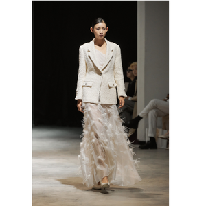 Wholesale Clothing Women's <b>Skirts</b> Luxury MILAN EMB FEATHER <b>SKIRT</b> ODM Straight Women's Casual <b>Skirts</b> 73%CUPRO,27%POLYESTER - Product Image 1