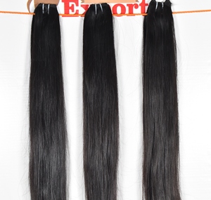 100% naturel vierge indien Temple Extensions de cheveux humains couleur noire droite cuticule alignée Style Remy cheveux humains - Product Image 3