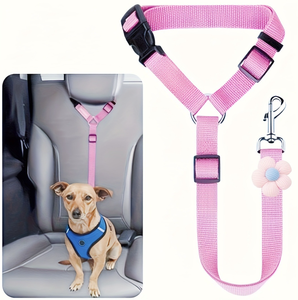 Ceinture de sécurité pour animaux de compagnie réglable, style occidental mignon pour l'hiver, laisse de sécurité pour chien et chat avec polaire pour les véhicules, respirante et chaude - Product Image 4