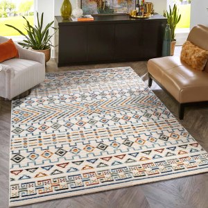 Nueva Alfombra Económica de Polipropileno Lurex, Fabricada a Máquina, Resistente a las Manchas, Reversible, Diseño Moderno Tipo Rompecabezas, Origen Turquía - Product Image 1