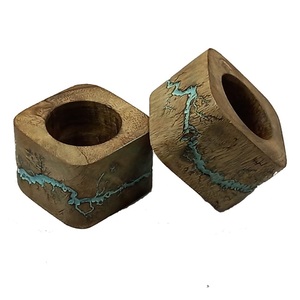 Ronds de serviette en bois antiques de meilleure qualité polis et naturels pour la décoration de table de fêtes de mariage - Product Image 6