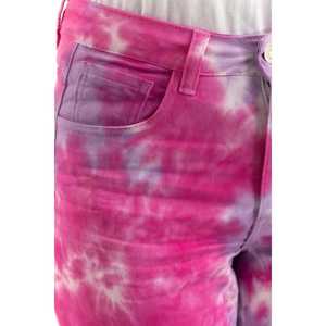 Pantalones Vaqueros de Cintura Alta con Decoración de Botones y Tinte Tie-Dye 224-210-092 - Product Image 2