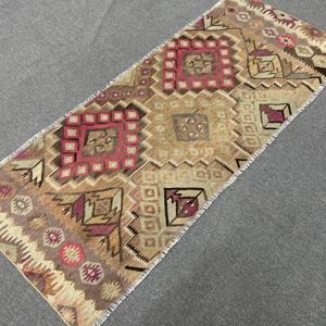 Vintage Turkish <b>Runner</b> Rug 2.2x5.7 ft, Brown <b>Red</b> Moroccan Rug - Product Image 2