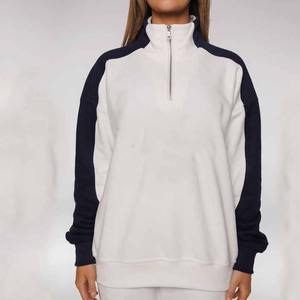 Vente en gros sweat ras du cou noir uni 85% coton pull surdimensionné sweat blanc polaire unisexe femmes sweats à capuche - Product Image 5