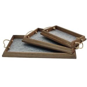 Asas de metal Forma ovalada Bandeja DE SERVICIO DE MADERA Bandeja de utensilios de cocina decorativa para bodas y fiestas Material de alta calidad Precio a granel - Product Image 4