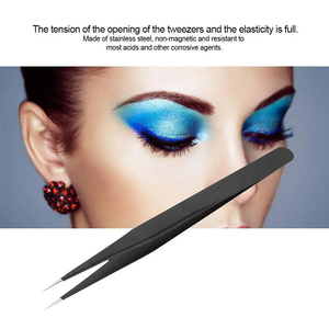 Pinzas de extensión de pestañas de belleza hechas en Pakistán con logotipo personalizado impreso para pinzas de pestañas de Punta curva - Product Image 4