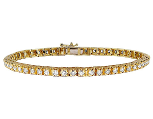 Brazalete de Tenis con Moissanita para Mujer, Chapado en Oro, Plata de Ley, Elegante, para Fiestas y Bodas - Product Image 1