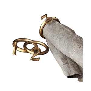 Anillo de acero inoxidable con diseño de mesa de conteo, servilletas redondas de calidad Premium para boda - Product Image 1