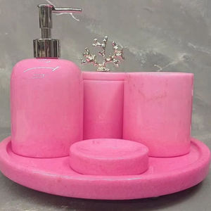 Ensemble de salle de bain trois pièces en résine de luxe accessoires de vanité élégants porte-savon porte-brosse à dents plateau de gobelet étanche Durable - Product Image 5
