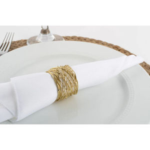 Nouvel arrivage Rond de serviette élégant Maille dorée Anneaux de serviette faits à la main Organisateur de tissu pour accessoires d'hôtel par Indian Metal World - Product Image 1