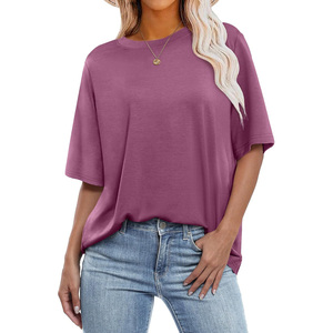 Camiseta de Algodón para Mujer, Informal, Ligera, Transpirable, Suave, Moderna, Ropa Urbana, Proveedor Mayorista - Product Image 4