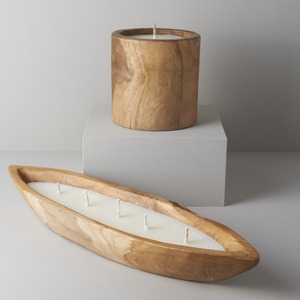 Candelabros de madera directos de fábrica con tapas Tarro de almacenamiento de velas perfumadas Decoración de baño grabada - Product Image 2