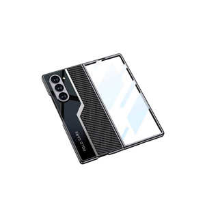 Coque Ultra-Fine pour Samsung Galaxy Z Fold 6, Texture Fibre de Carbone, Dos en Caoutchouc Transparent PC, Protection Caméra, Finition Givrée - Product Image 2