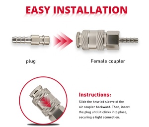 Conector Neumático de Acero Inoxidable Personalizado, Tipo Euro, Acoplamiento Rápido para Línea de Aire, Adaptador con Conexión de Manguera de 6/8 mm para Compresor de Aire - Product Image 4