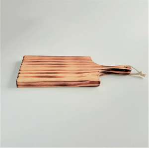 Ensemble de planches à découper en bois naturel de qualité supérieure avec poignée |   Forme rectangulaire durable et facile à nettoyer |   Coupe-plateaux écologiques - Product Image 3