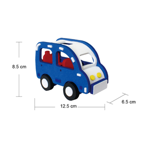 Jouet puzzle 3D en EVA bleu pour enfants de 2 à 4 ans, ensemble de jeu éducatif pour assembler des véhicules, design mobile unisexe, non toxique - Product Image 3