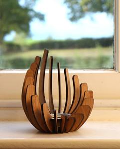 Bougeoir en bois d'acacia avec logo personnalisé Bougeoir avec base en bois de forme carrée de couleur naturelle - Product Image 1